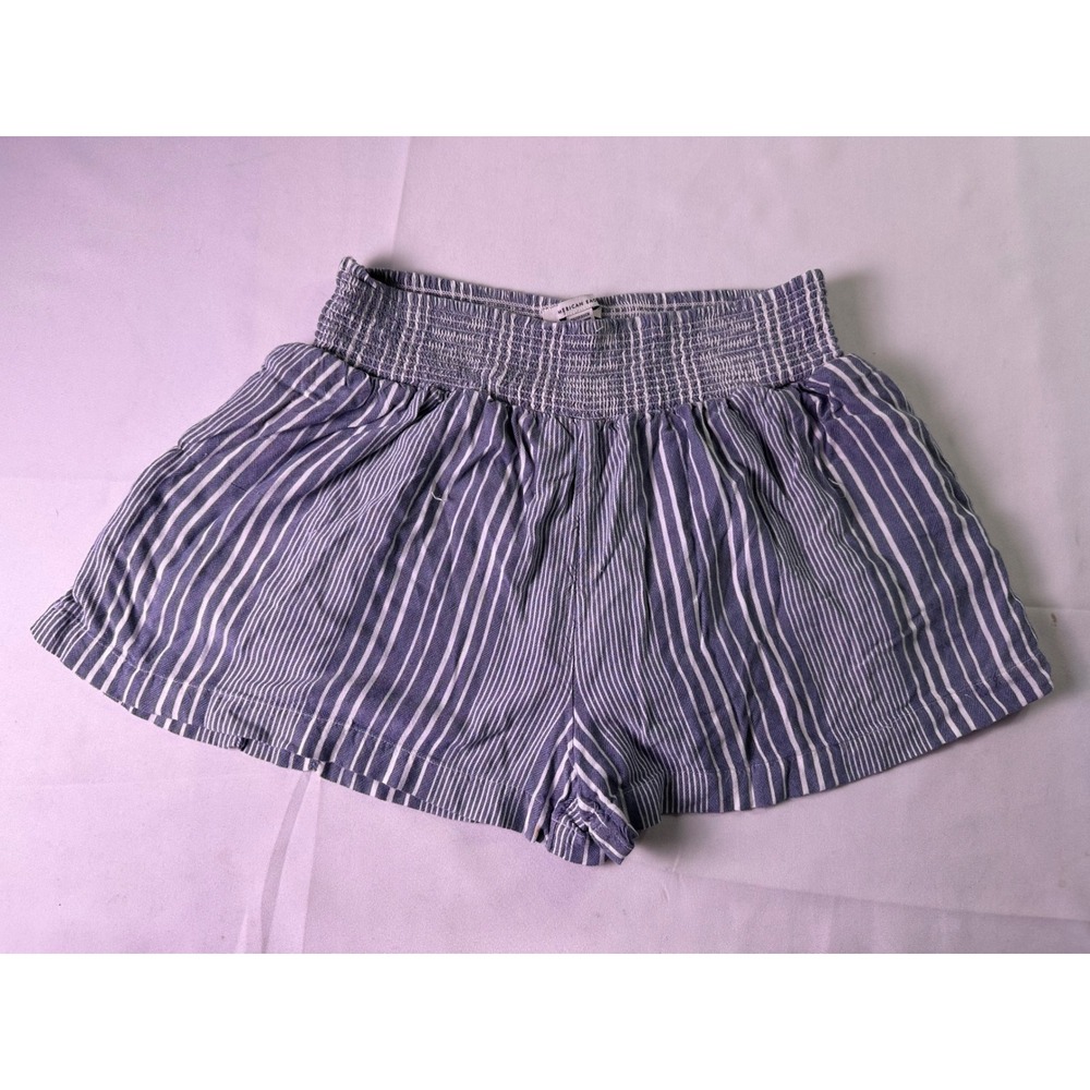 American Eagle Blue White‎ Striped Smocked Waist Viscose Soft Beach Shorts XS